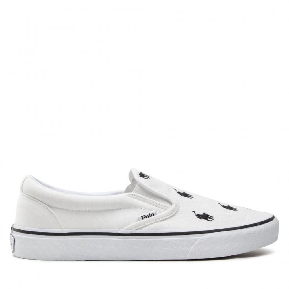 Polo Ralph Lauren Thompson White/Black Embroidered Recycled Canvas Pony Men NEW - Picture 3 of 8